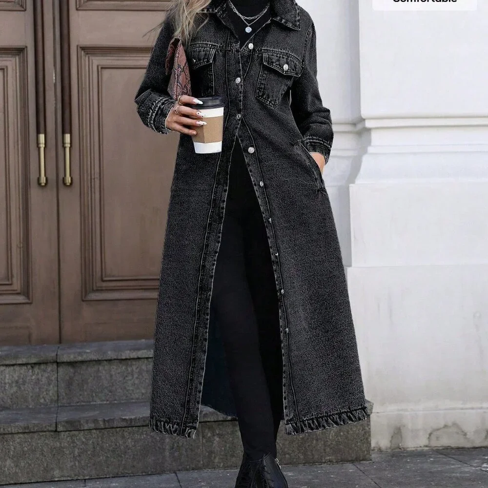 Grey Casual Women's Y2k Style Denim Jacket